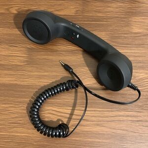 Retro Phone Handset 3.5mm Telephone AUX Connection Black For Phones